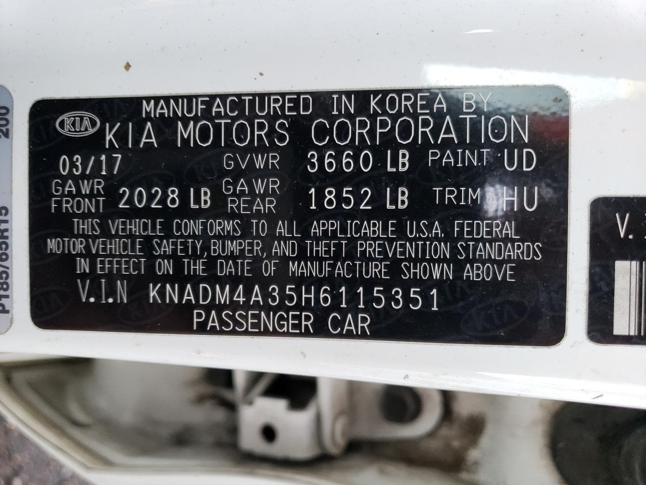 2017 KIA RIO LX LX